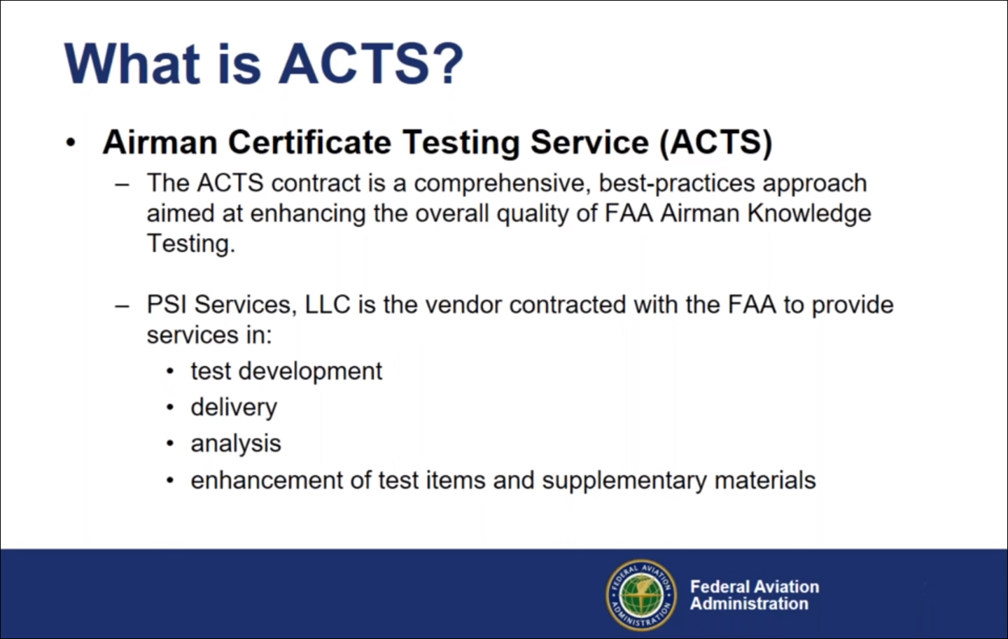 Airman Certificate Testing Service